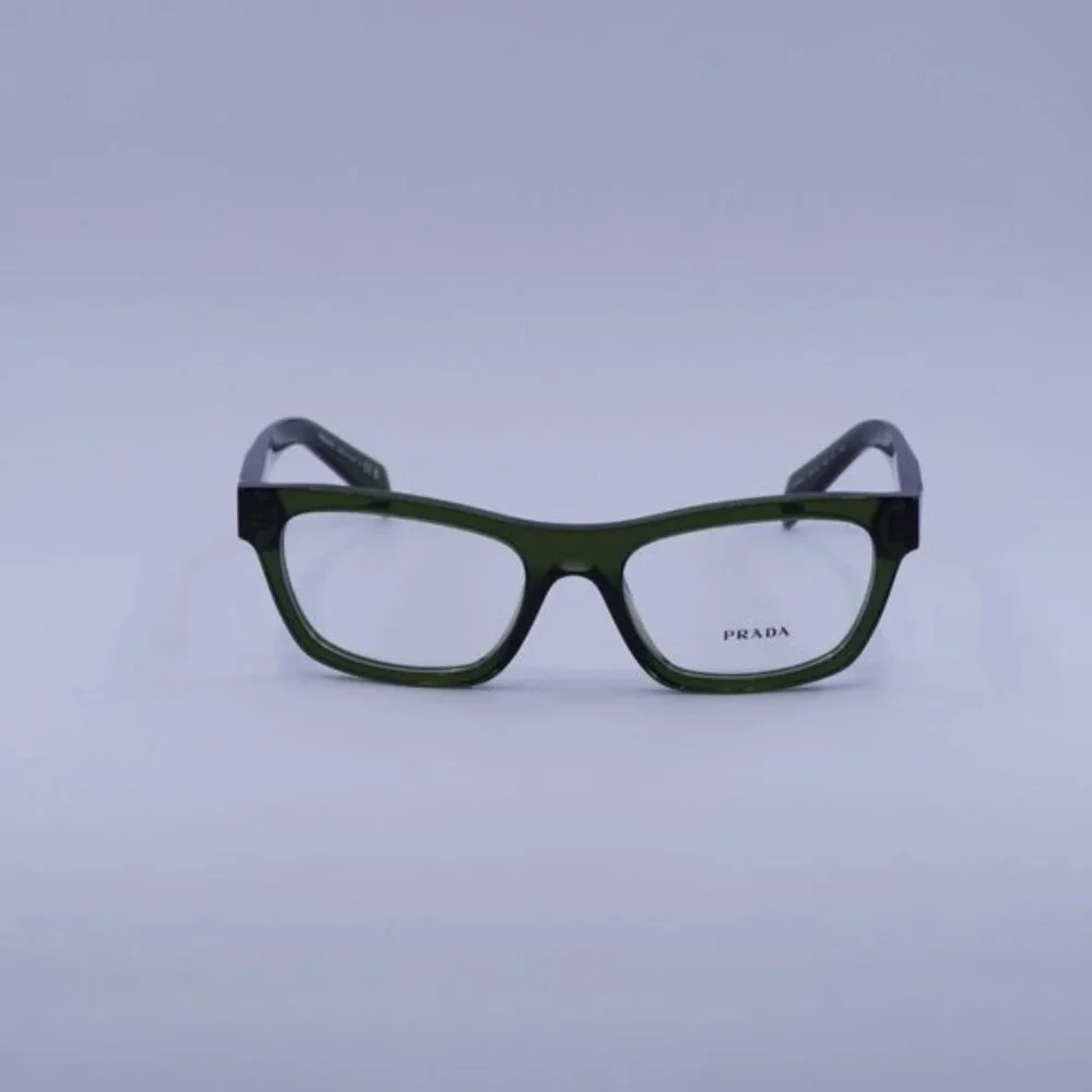 Prada PRB01V 19Z1O1 Eyeglasses Transparent Bottle Green 54mm Cat Eye Frame - Picture 2 of 10